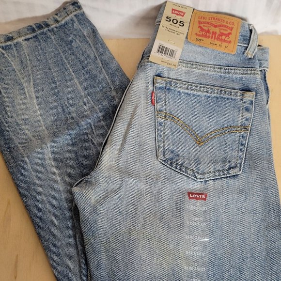 Levis 505 Regular Straight Leg 14 Slim Original Tag Size 25x27 - Picture 1 of 14